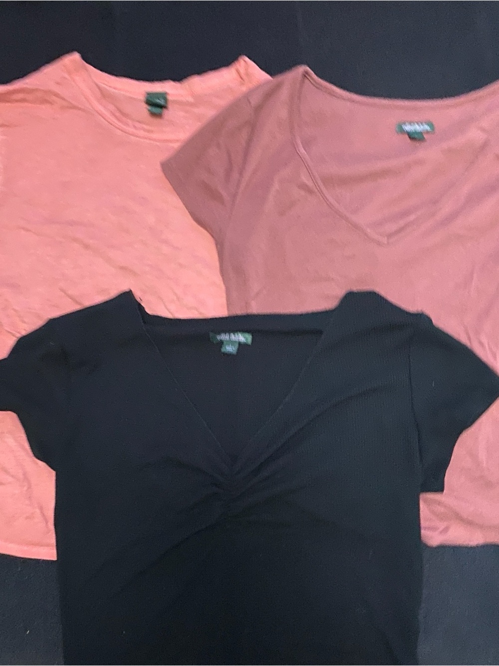 wild fable Short Sleeve Tops in Black and Coral Mix